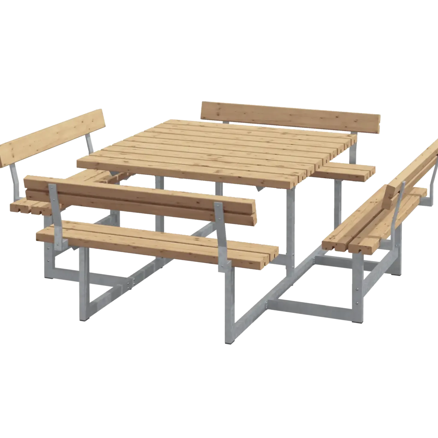 Plus Picnic Bord/Bænkesæt m/4 ryglæn 224 cm ThermoWood®
