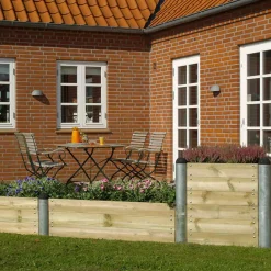 Plus PIPE højbed 140x140x36 cm lærketræ