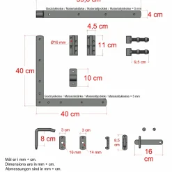 PLUS Plank enkeltlåge inkl. beslag 100×163 cm Sort