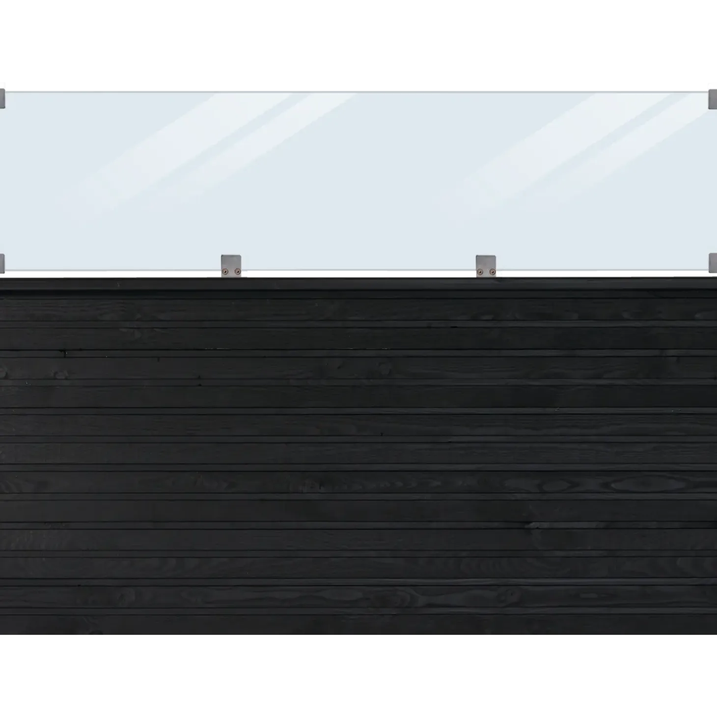 Plus Plank profilhegn inkl. glas 174x125 cm sort