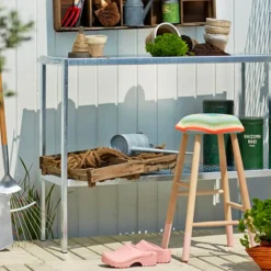 Plus Plantebord 17944-1 varmgalvaniseret stål 45X80X75 cm