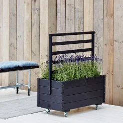 Plus Plantekasse m/espalier 88x48x105 cm inkl. hjul Grundmalet sort