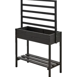 Plus Plantekasse på ben m/espalier 88x37x137 cm Grundmalet sort