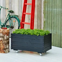Plus plantekasse 48x47x88 cm grundmalet sort
