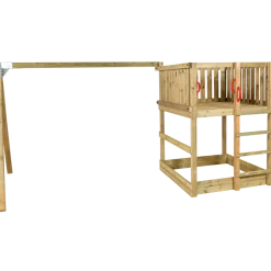 Plus Play legetårn u/tag og rutsjebane Inkl. gyngestativ trykimprægneret (basismodel)