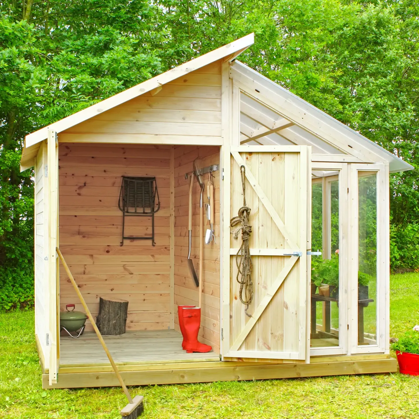 Plus redskabsrum/drivhus ubehandlet 6,6 m²