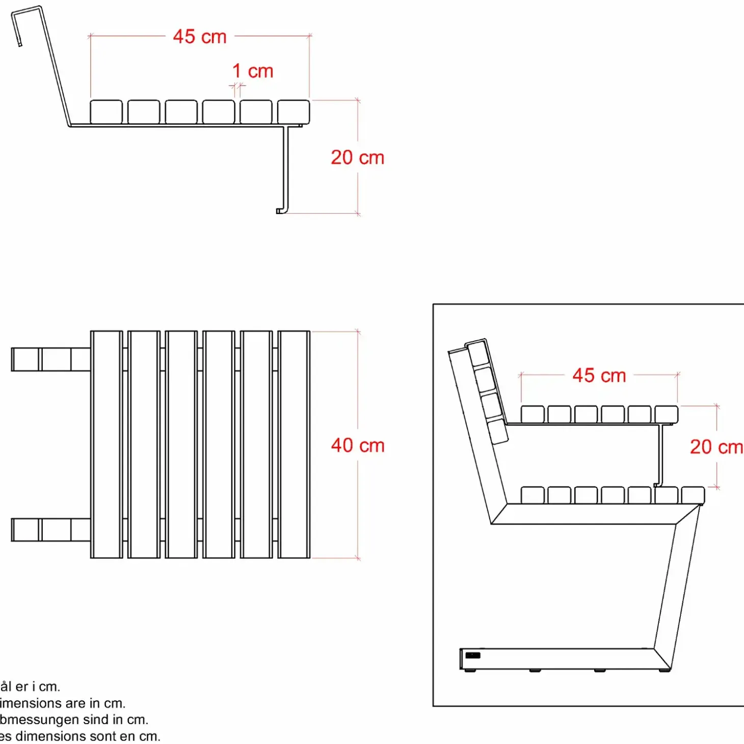 PLUS Relax bænk m/hængebord 150 cm ThermoWood®