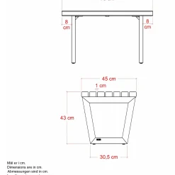 PLUS Siesta Living skammel/bord 75 cm