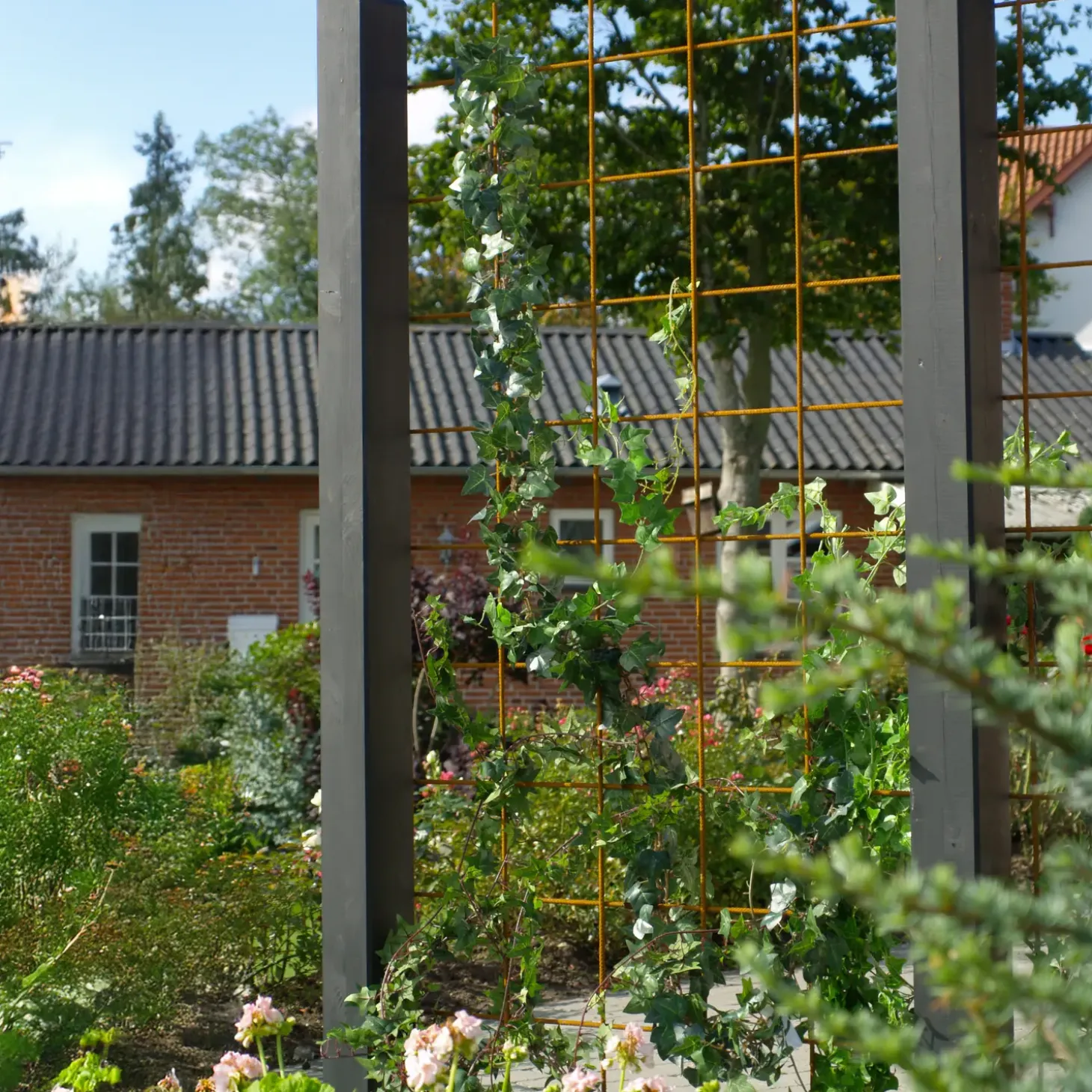Plus stålespalier u/kant 900x1800mm rustrød
