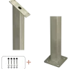 Plus Stålstolpe m/fod inkl. bolte  til trappe gelænder  4,5x4,5x87,1/80,4 cm