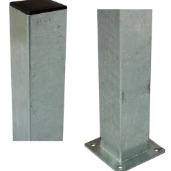 Plus stålstolpe m/fod 80x80 mm længde 96 cm galvaniseret