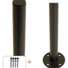Plus Stålstolpe rund m/fod  Ø42,4 mmx96 cm  inkl. 1 stk. stolpeafdækning/bolte