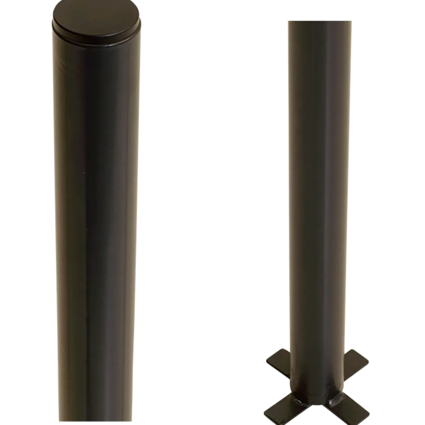 Plus stålstolpe rund t/nedgravning Ø42,4mm x 186 cm sort