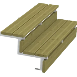 Plus Terrassetrappe 2 trin 37x54 cm 34,2° 120 cm