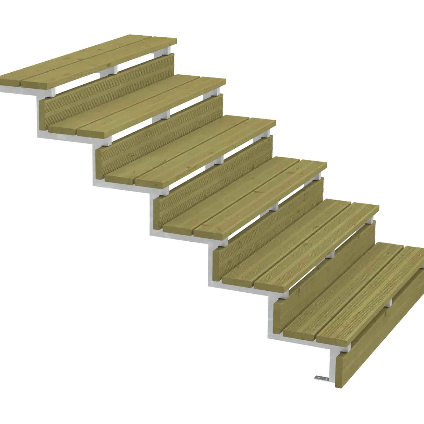 Plus Terrassetrappe 6 trin 105x154 cm 34,2° 120 cm