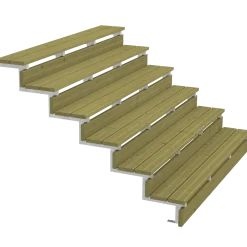 Plus Terrassetrappe 6 trin 105x154 cm 34,2° 180 cm