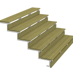 Plus Terrassetrappe 5 trin 88x129 cm 34,2°  180 cm
