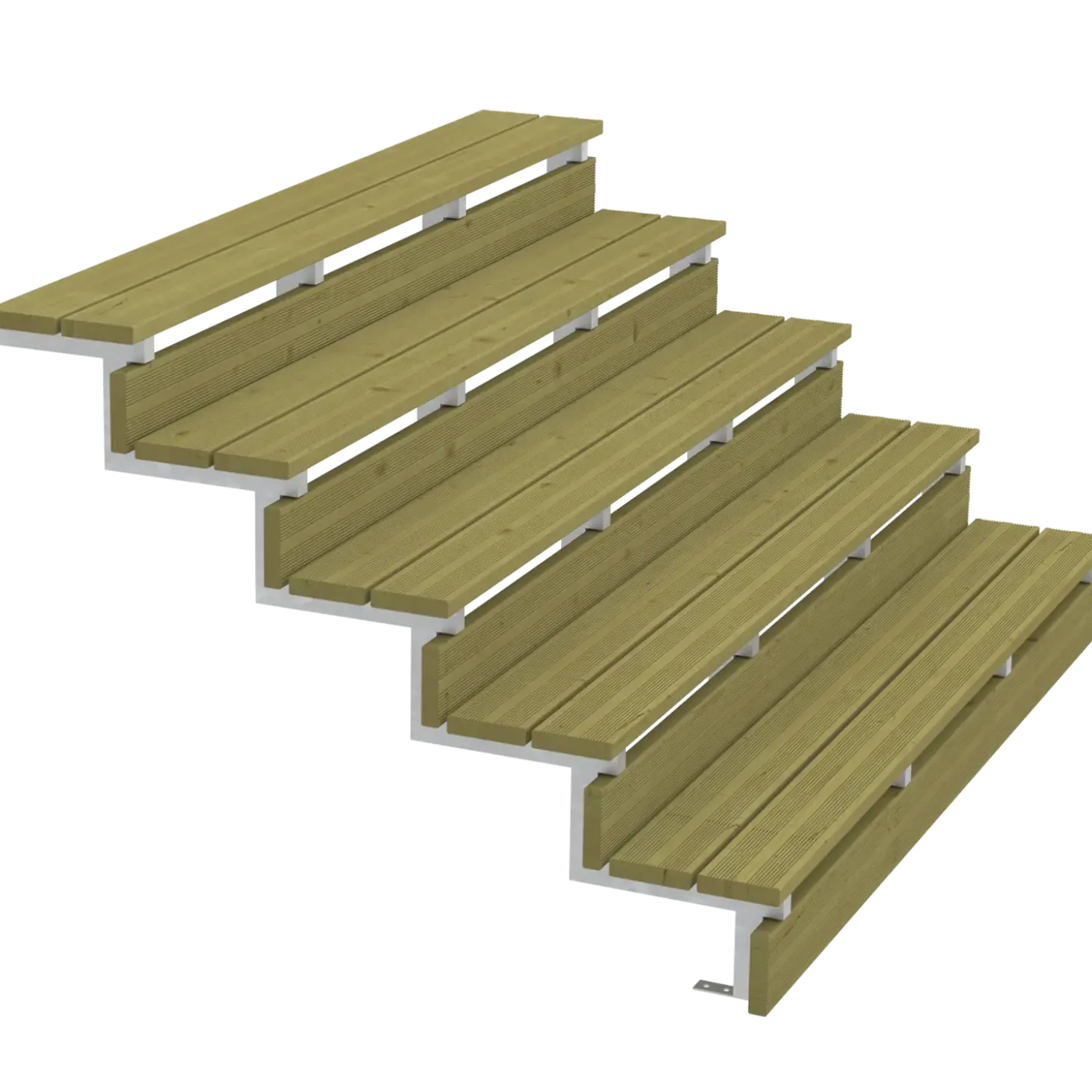 Plus Terrassetrappe 5 trin 88x129 cm 34,2° 180 cm