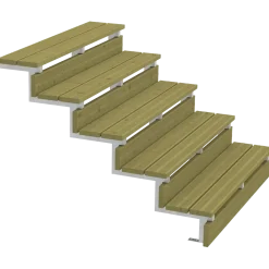 Plus Terrassetrappe 5 trin 88x129 cm 34,2°  120 cm