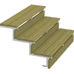 Plus Terrassetrappe 3 trin 54x79 cm 34,2° 120 cm