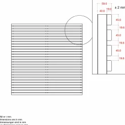 Plus Tokyo hegn 180×180 cm ThermoWood®