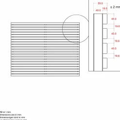 Plus Tokyo hegn 180×180 cm ThermoWood®