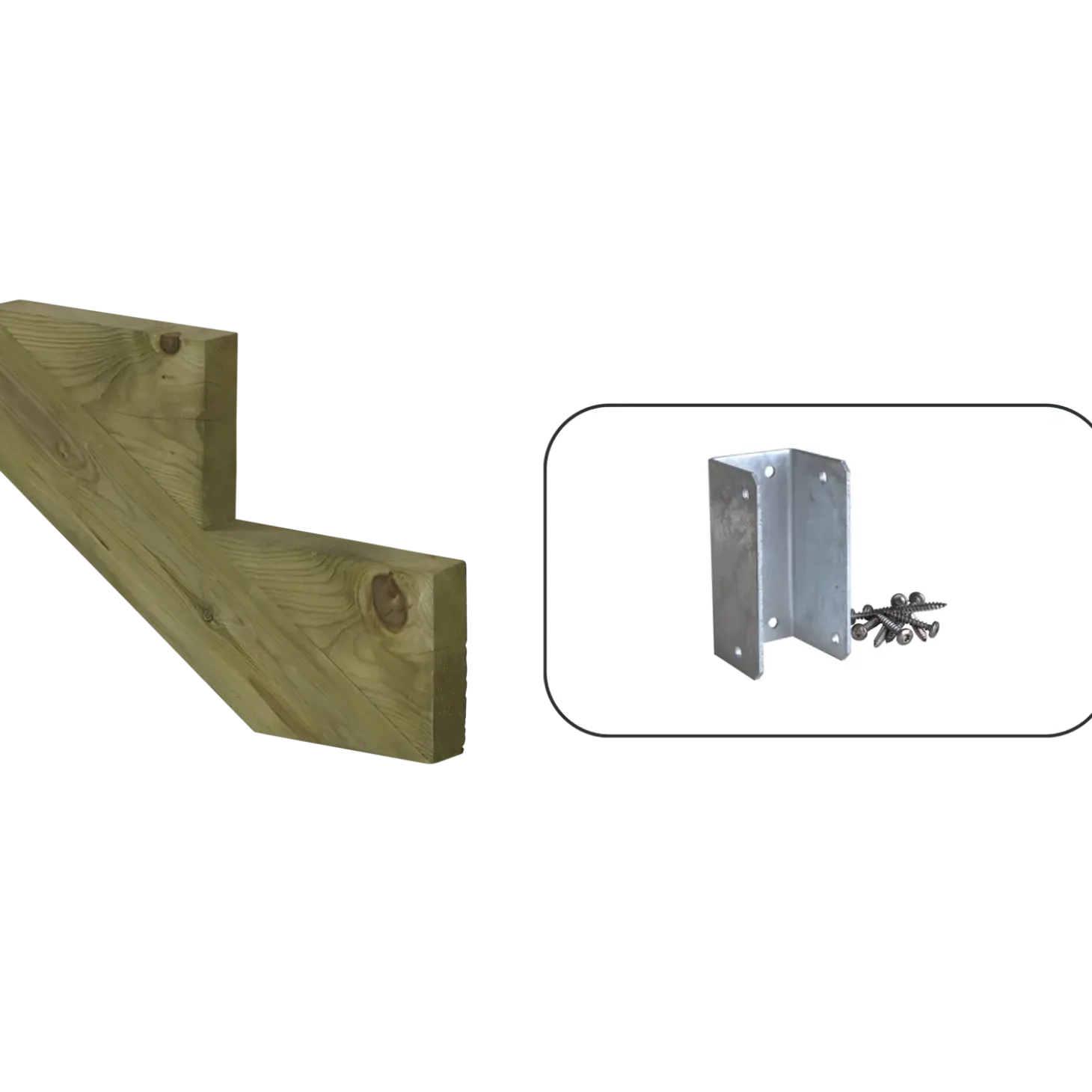 Plus 34,2° Trappevange 2 trin m/beslag Trindybde 25 cm