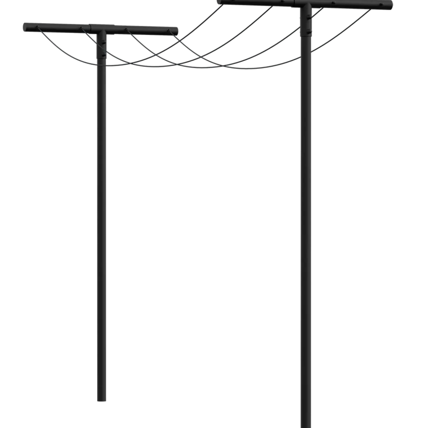 Plus tørrestativ 80x185x450 cm inkl. snor og beslag sort