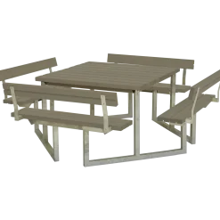 Plus Twist bord/bænkesæt med 4 ryglæn 227 cm trykimp