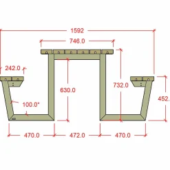 Plus Wega Bord/Bænkesæt 177 cm ThermoWood®