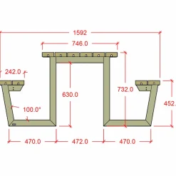 Plus Wega Bord/Bænkesæt m/2 ryglæn 177 cm ThermoWood®