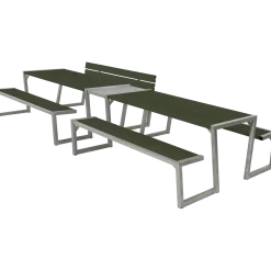 Plus Zigma bord/bænkesæt med 1 ryglæn 392 cm sort