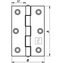 PN kanthængsel 76,2x50 mm elforz