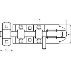 PN skudrigle 132x45x25 mm t/hængelås elforzinket
