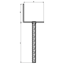 PN stolpefod L-form D99xH90xB50 L400 mm. varmforzinket