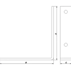 PN vinkelbeslag t/bolt 145 x 30 mm