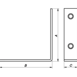 PN vinkelbeslag 80x80x20x2,5 mm. elforzinket