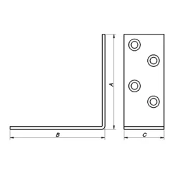 PN vinkelbeslag 90x90x38x2,5 mm. elforzinket