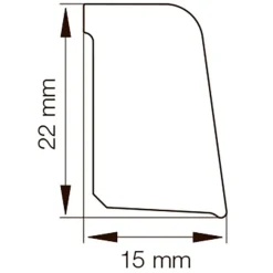 Primo skureliste alu 15x22x3100 mm