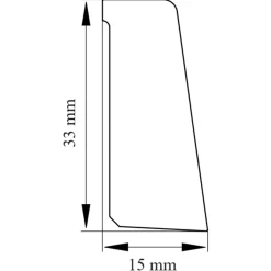 Primo skureliste hvid 15x33x3100 mm