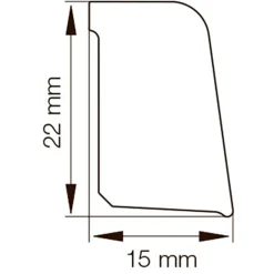 Primo skureliste hvid 15x22x3100 mm