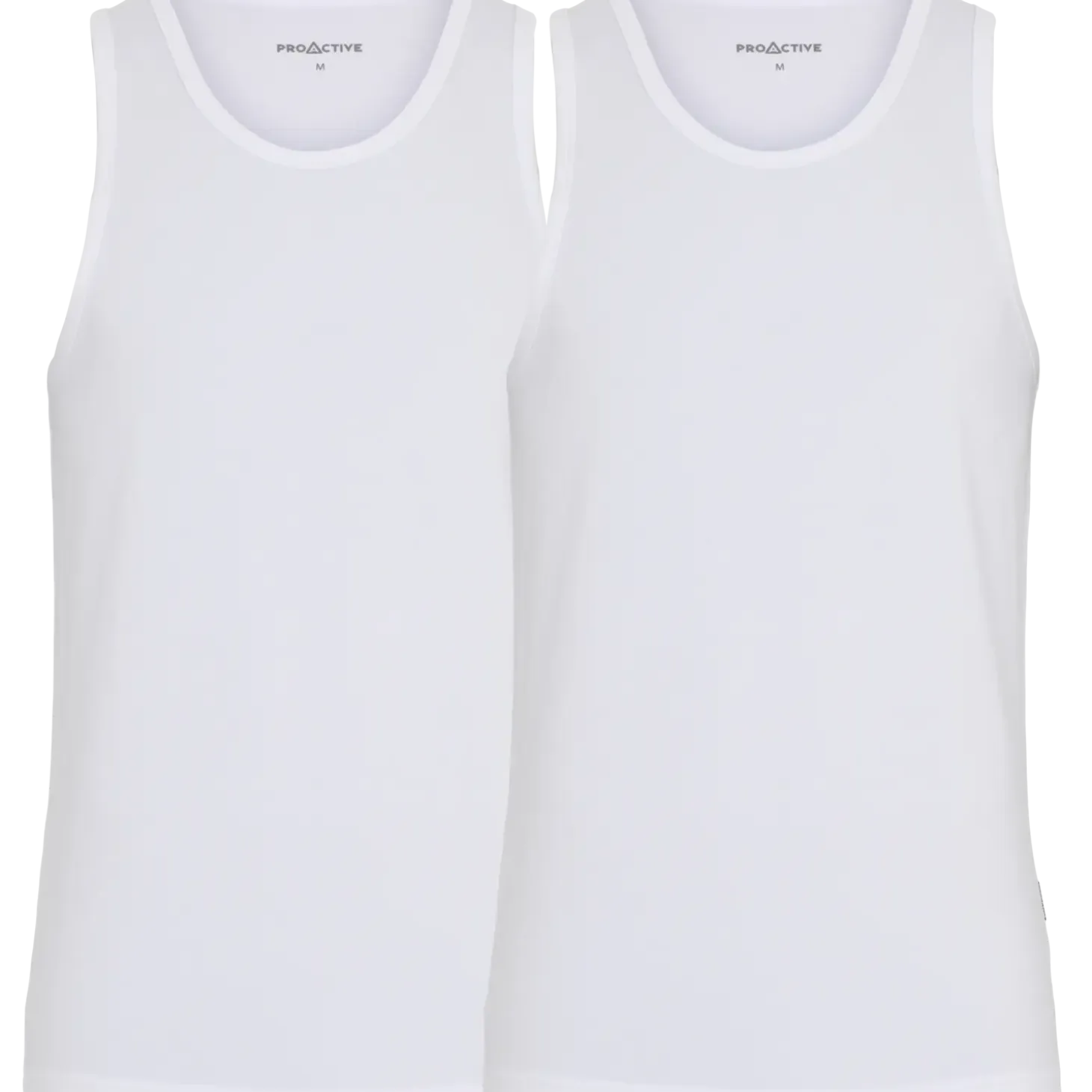 Proactive singlet 2-pak str. L hvid