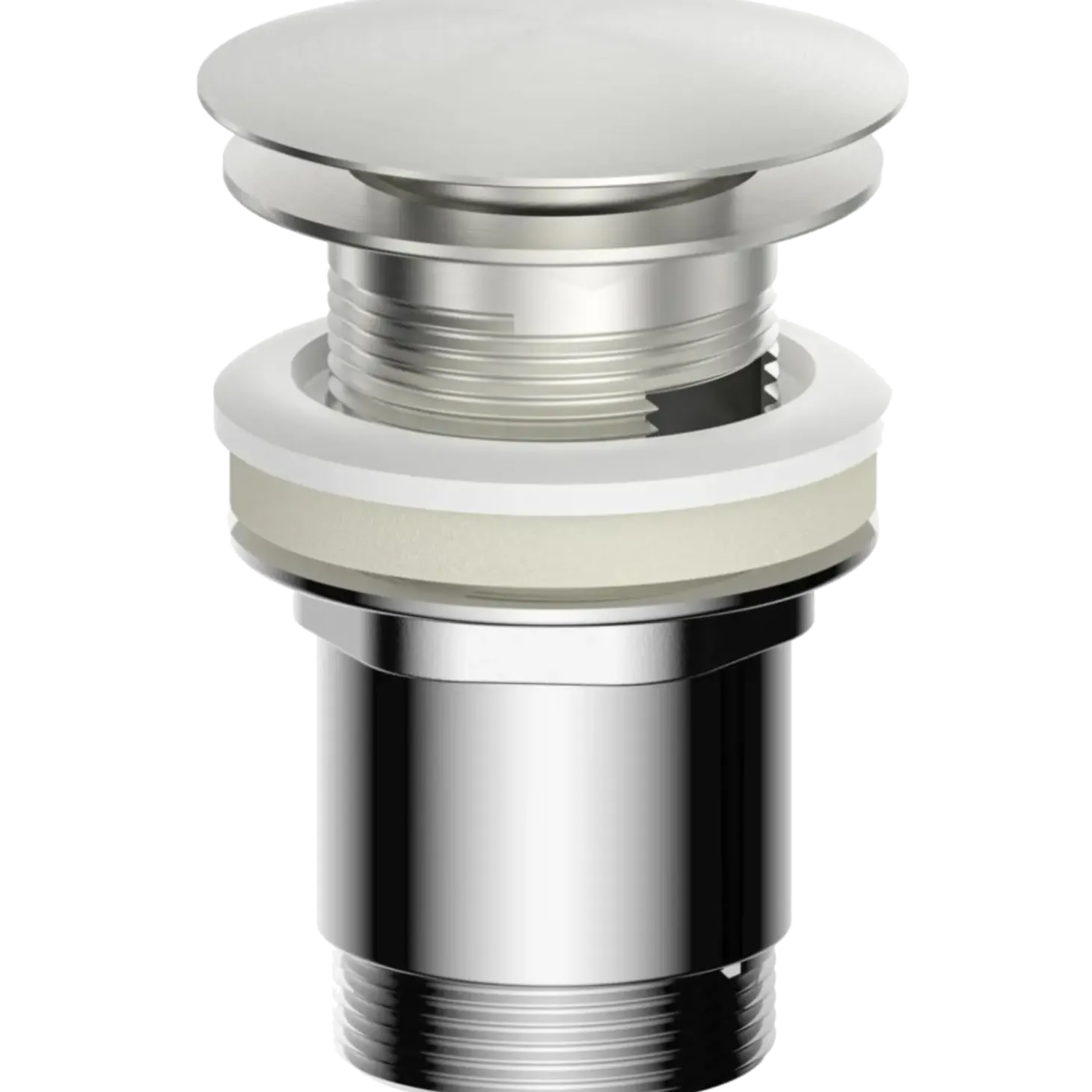 Push pop up 1 1/4" bundventil med overløb til håndvask Ø66 mm
