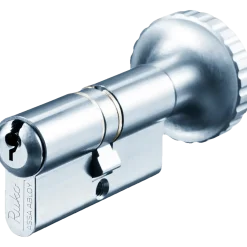 Ruko RB1602 dobbelt profilcylinder m/knop +10c + 10k mm rustfrit look