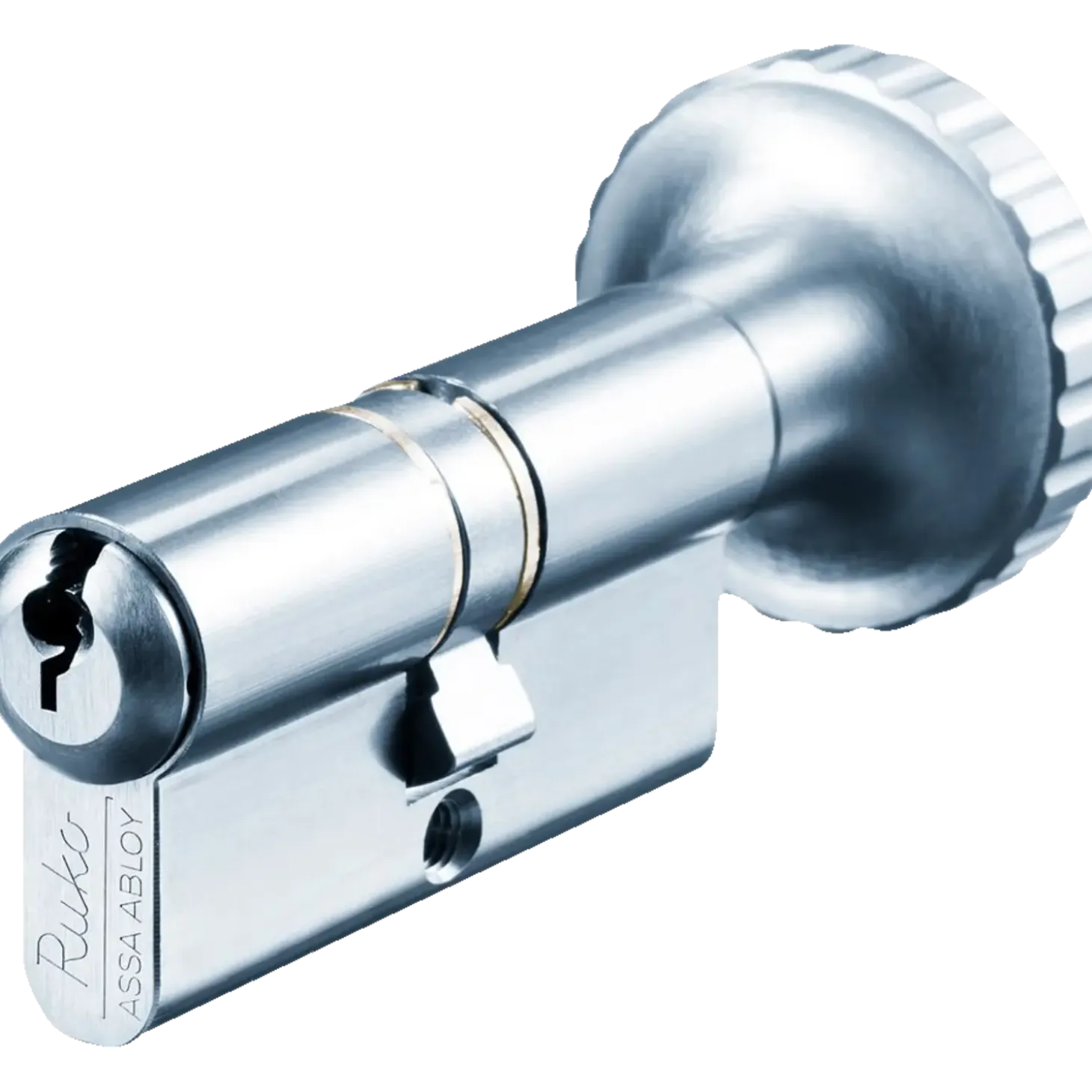 Ruko RB1602 dobbelt profilcylinder m/knop +15c rustfrit look