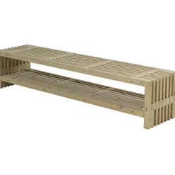 Rustik Trallebænk Design med hylde natur 138x49x45cm