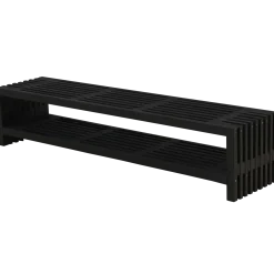 Rustik Trallebænk Design med hylde sort 138x49x45cm