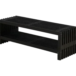 Rustik Trallebænk Design med hylde sort 138x49x45cm