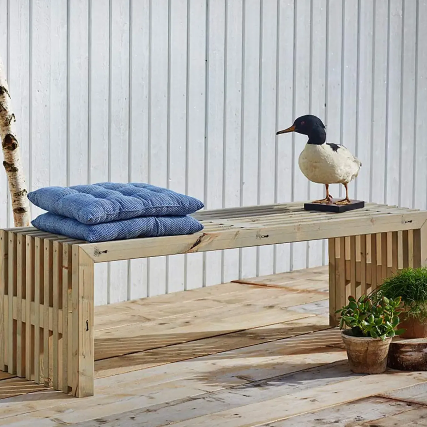 Rustik Trallebænk Design natur 138x49x45 cm