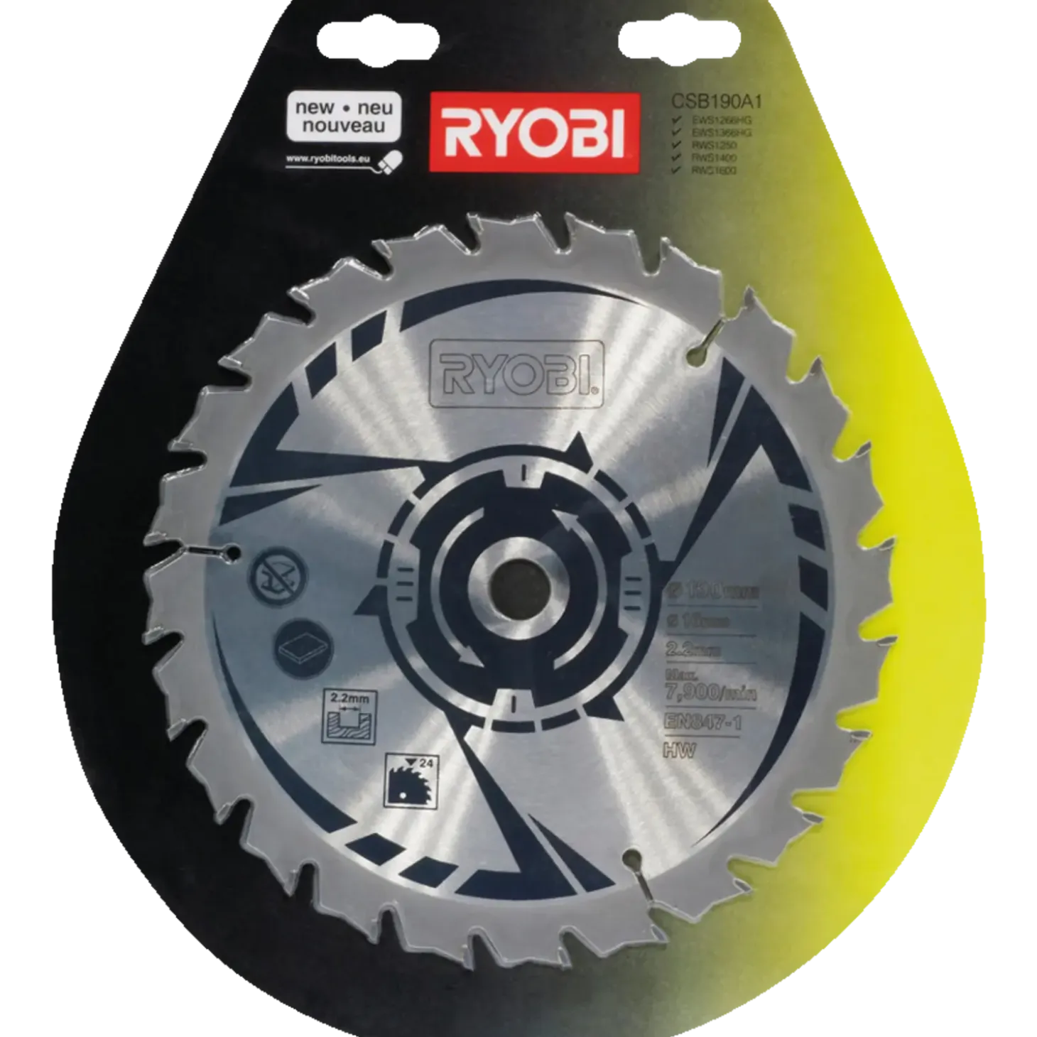 Ryobi CSB190A1 rundsavklinge Ø 190 mm